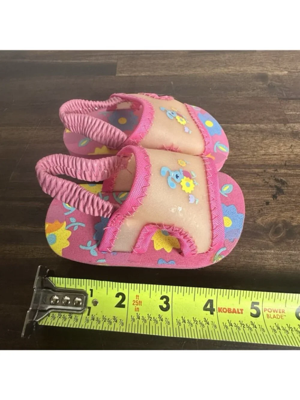 Vintage Blues Clues Baby Sandals Size 0-3 Months Nick Jr. Pink Foam 4870